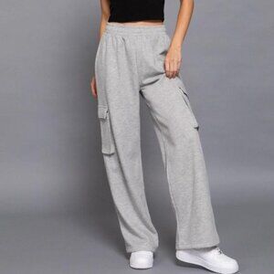 Inner Fleece French Terry Cargo Long Pants "GREY"